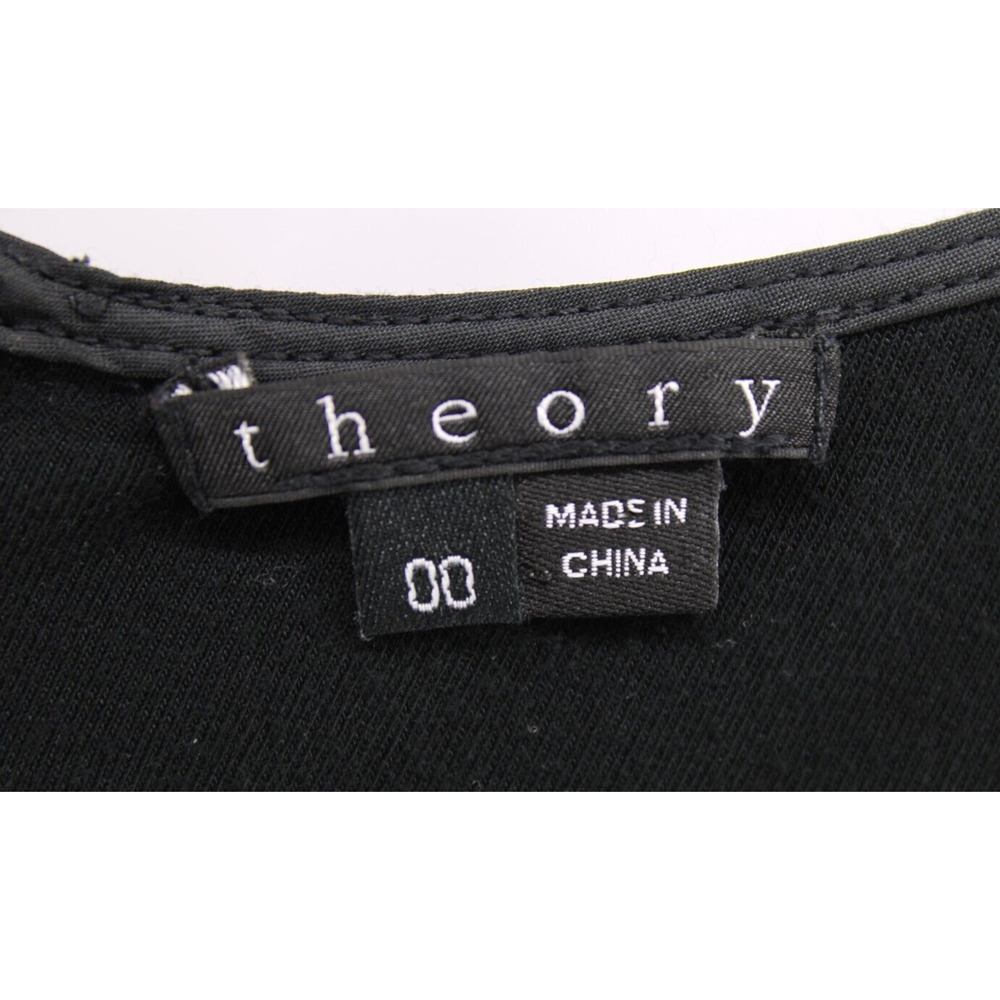 Theory Women's Wool Mini Dress Darua Tailor Sleeveless Navy/Black Size 00 - Picture 5 of 7